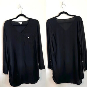 Wilfred Free Aritzia Long Sleeve VNeck Shirt Dress size XXS